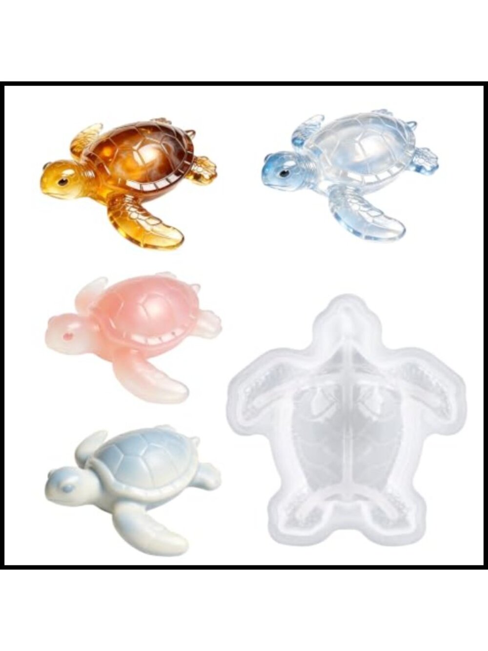 Silicone Turtle Mold Resin Casting 3D Sea Turtle DIY Craft Decor